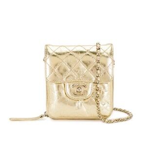 Chanel 2012-2013 Diamond Quilted Cc Crossbody Bag In Gold